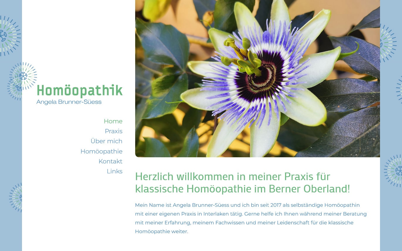 Webdesign Beispiel – Praxis für Homöopathie Interlaken