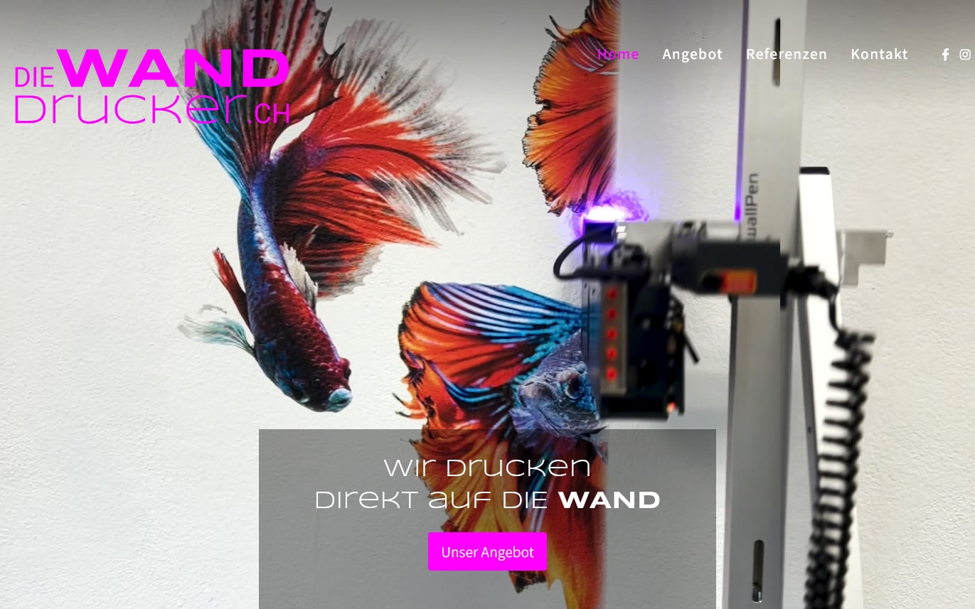 Webdesign Beispiel – Die Wanddrucker