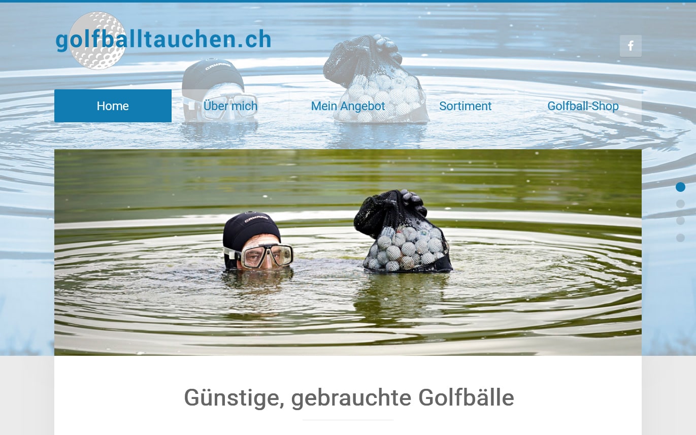Webdesign Beispiel – Golfballtaucher von Adelboden