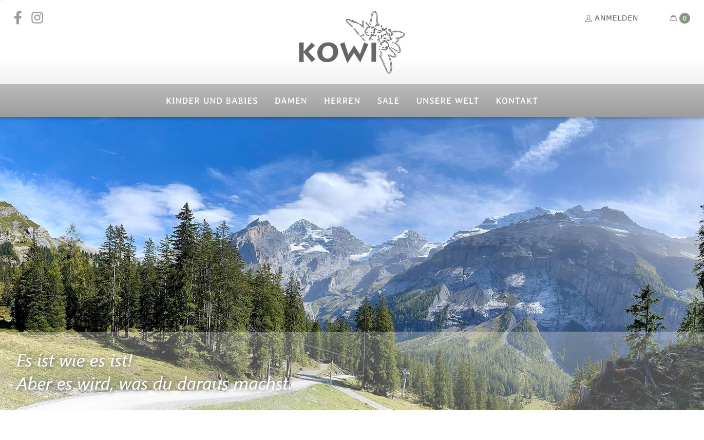 Webdesign Beispiel – KOWI Jeunesse Fashion AG Wimmis