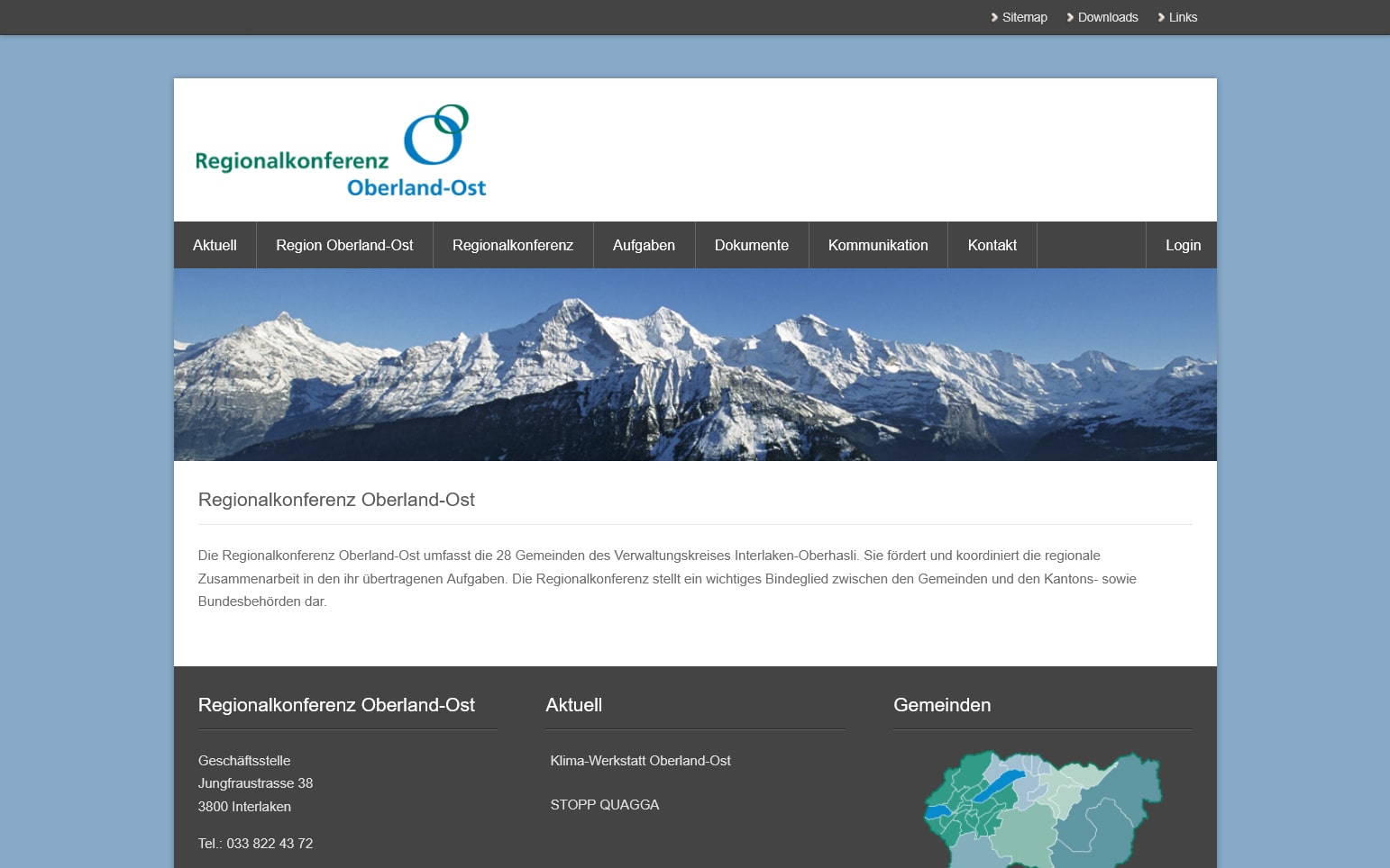 Webdesign Beispiel Regionalkonferenz Oberland Ost