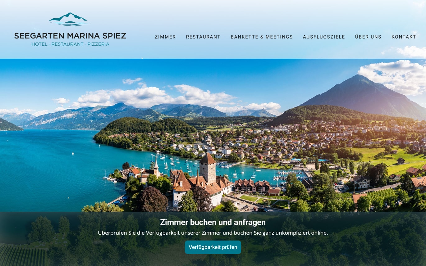 Webdesign Beispiel – Hotel Restaurant in Spiez